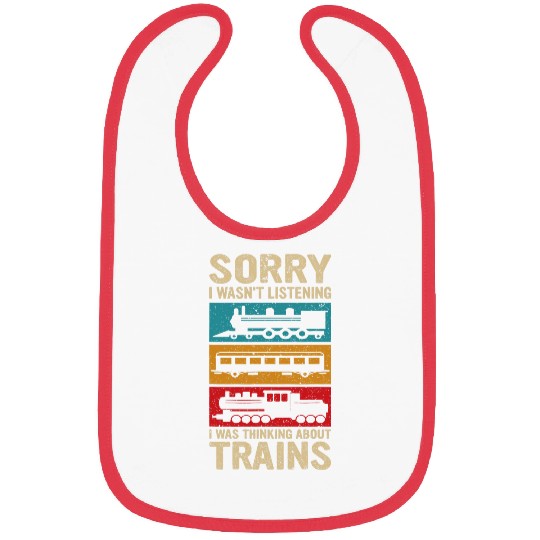 Retro Wagon Train Lover Model Railroad Conductor Funny Train 24 Bibs