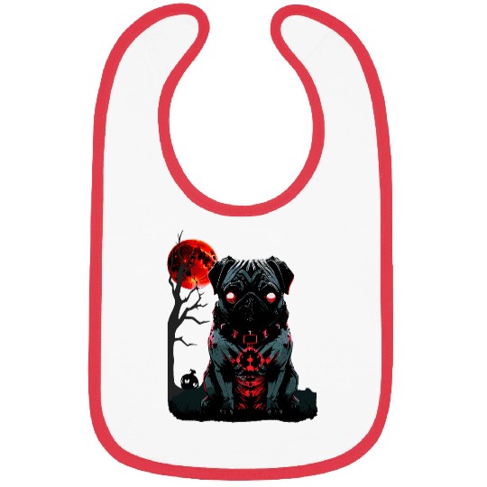 Pugtastic Afterlife Embrace the Undying Pug Spirit Halloween Bibs