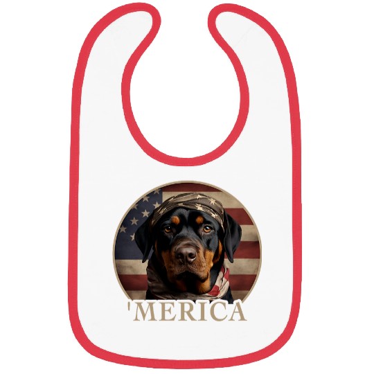 Rottie Dog Mom Dad Merica Rottweiler Bibs