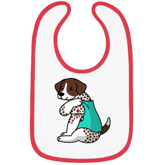 I Love Grandma Tattoo German Shorthaired Pointer Dog Bibs