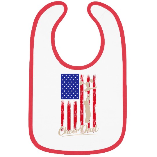 Patriotic American Flag Cheer Dad Fathers Coachs Pride 4 Bibs