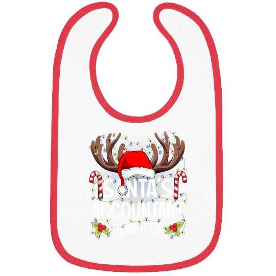 Santas Accountant Reindeer Christmas Pajama Bibs