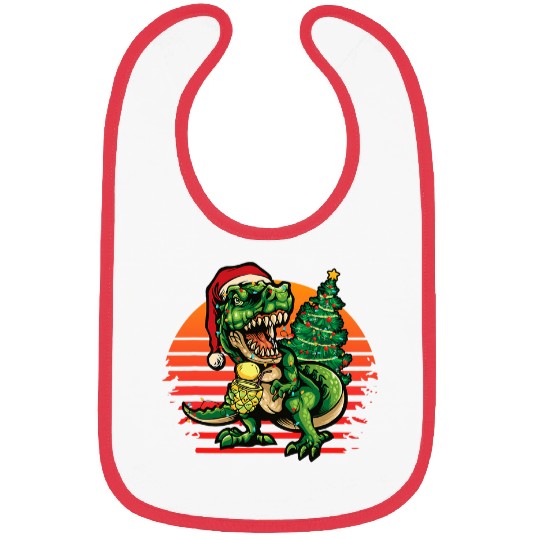 xmass Dinosaur TRexs Tree Christmas Lights Bibs
