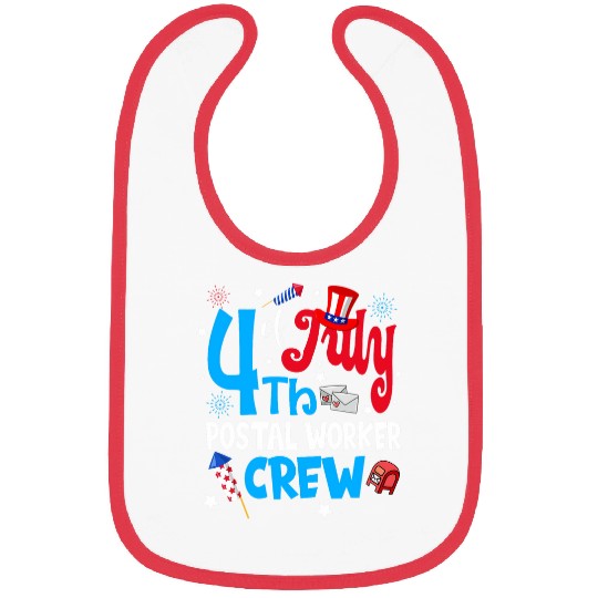 4th Of July Postal Worker Crew Fireworks Bibs