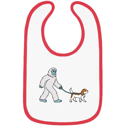 yetis Walking Cavalier King Charles Spaniel Cryptozoology Bibs