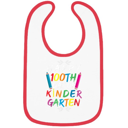 happy 100th day of kindergarten teacher or student 1 9 Bibs