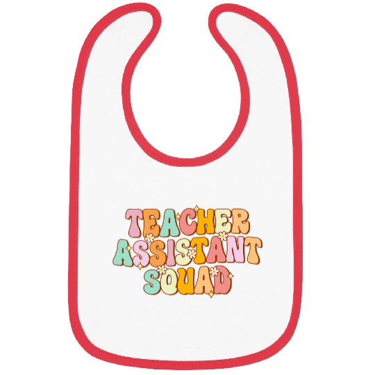 Groovy Teacher Assistant Team Teacher Aide Squad Bibs
