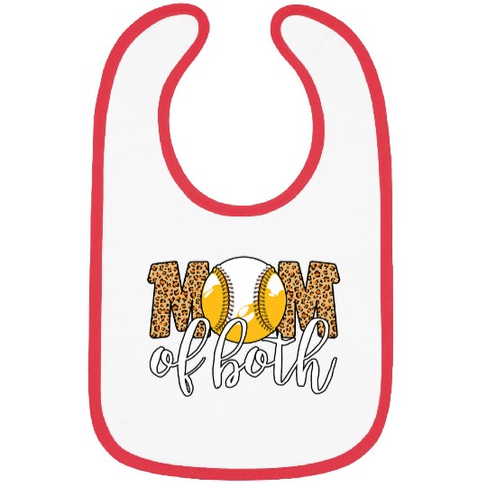 Mom Of Both Baseball Player Baseball Mom Baseball Softball Bibs