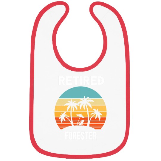 Retired Forester retirement beach palm tree Bibs