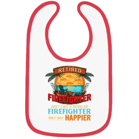 vintages Beach Retired Firefighter Definition Only Happier Bibs