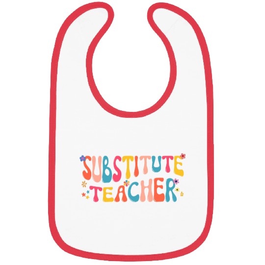 Groovy Substitute Teacher Retro Teacher Back To School Bibs