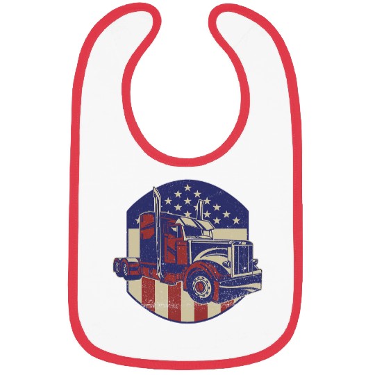 american truck driver us trucker semi truck Bibs