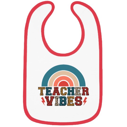 Teacher Leopard Print Rentro Vintage Bibs