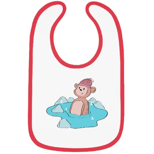 Monkey Ice Bathing Trend Hobby Bibs