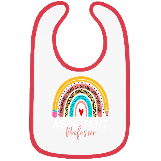 Assistant Professor Leopard Rainbow Back To School 1 Bibs