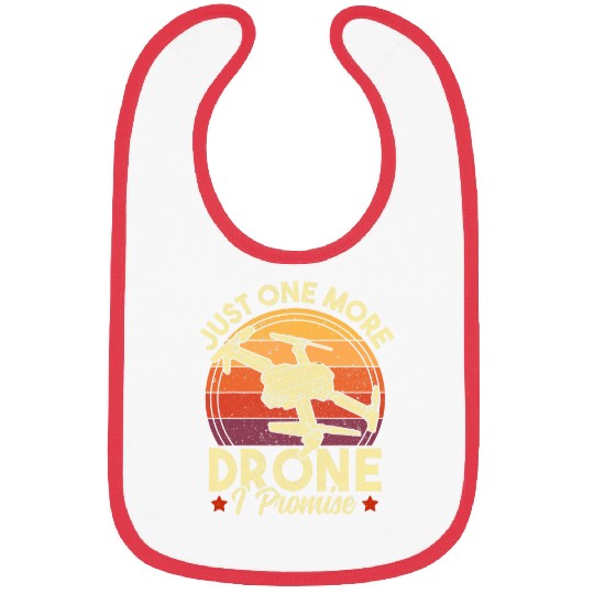 Retro Sunset Funny Drone Pilot Quadcopter Drone Lover Bibs