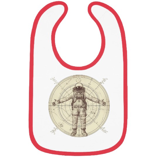 Vitruvian Astronaut Funny Leonardo Da Vinci Graphic Bibs
