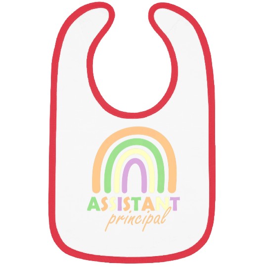 Assistant Principal Rainbow Funny Job Title School Worker 1 Bibs