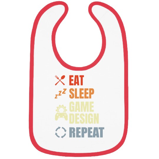 Eat Sleep Game Design Repeat Video Game Producer Bibs