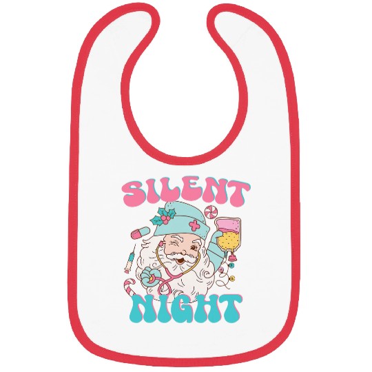 Retro Silent Night ICU nurses Christmas Intensive Care Unit 1 Bibs