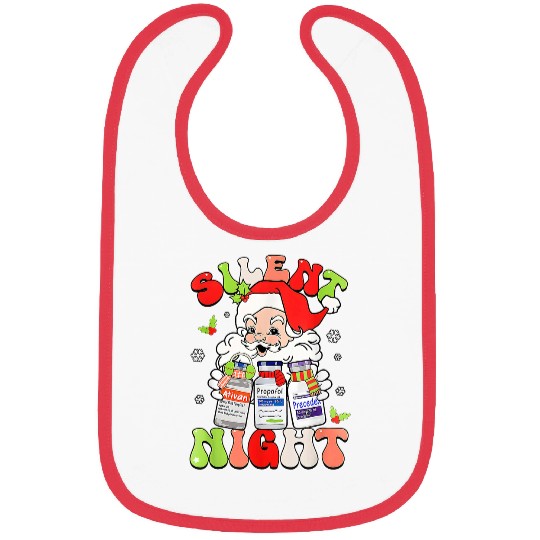 Retro Silent Night ICU nurses Christmas Intensive Care Unit Bibs