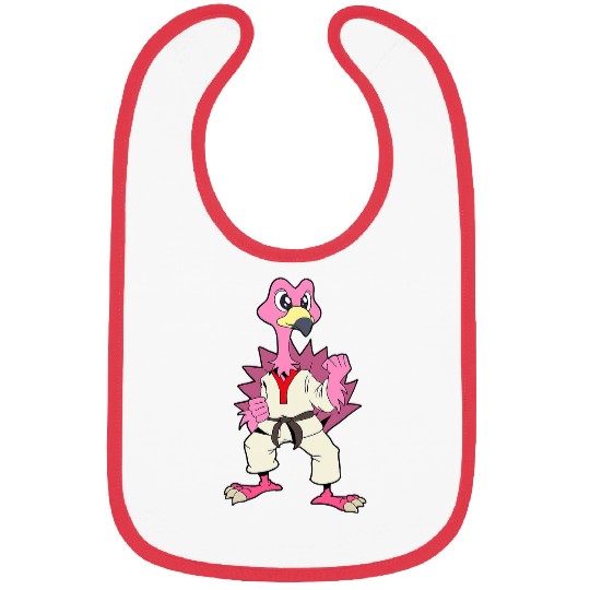 Comic Flamingo does Karate Bibs