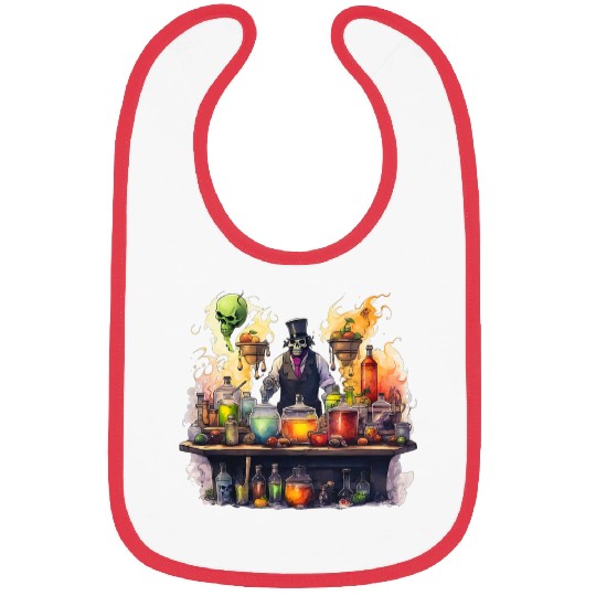 Witchcraft Bartender Spooky Potions Halloween Bibs