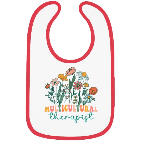 Groovy Wildflower Multicultural Therapist Tees Bibs
