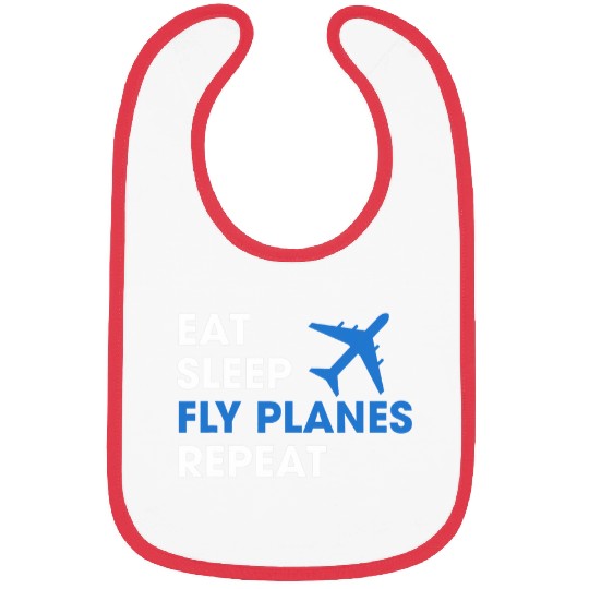 Eat Sleep Fly Planes Repeat Pilot Airline Bibs