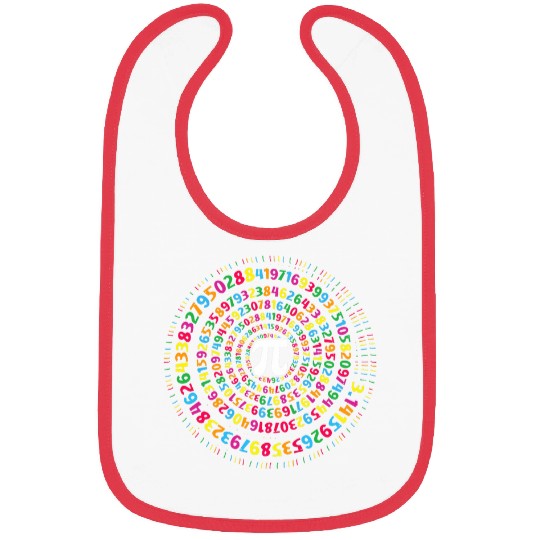 Pi Symbol Spiral Colorful 314 Love Math Day Happy Pi Day Bibs