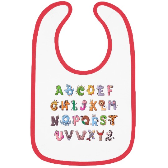 Funy Alphabet ABCs Animal Learning Kindergarten Teacher Bibs