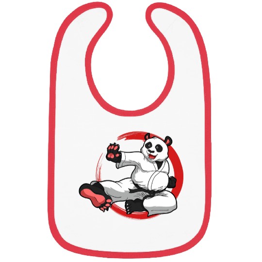 Karate Panda Bear Lover Karateka Trainee Instructor Bibs