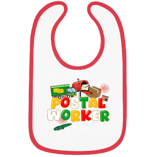 African Postal Worker Juneteenth Emancipation Day 1865 Vibes Bibs