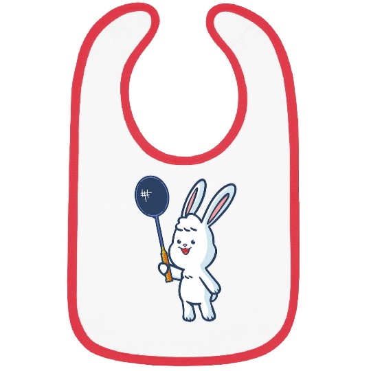 Badminton and shuttlecock player rabbit Bibs