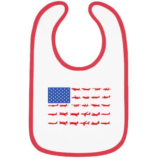Pilot Airplane American Flag Plane Aviation Bibs