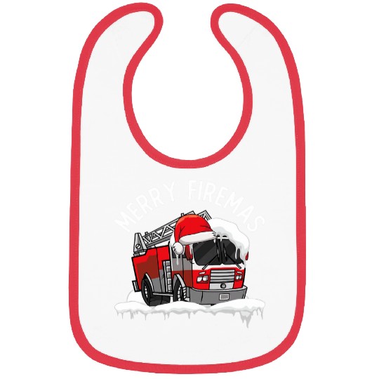 xmass Fires Station Fireman Merry Christmas Firefighter Bibs