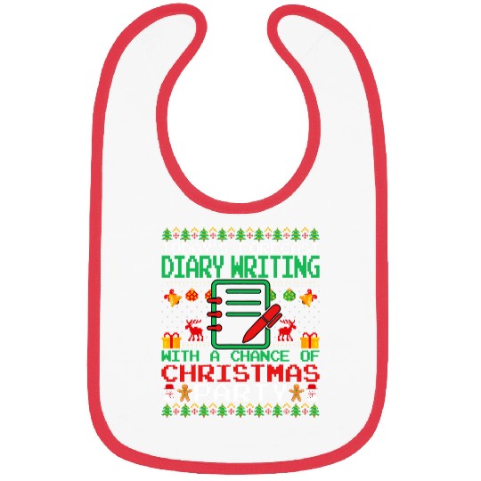 Diary Writing Christmas Party Diary Writer Ugly Christmas Bibs