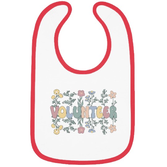 Groovy Volunteer Voluntary Worker Flowers 7 Bibs