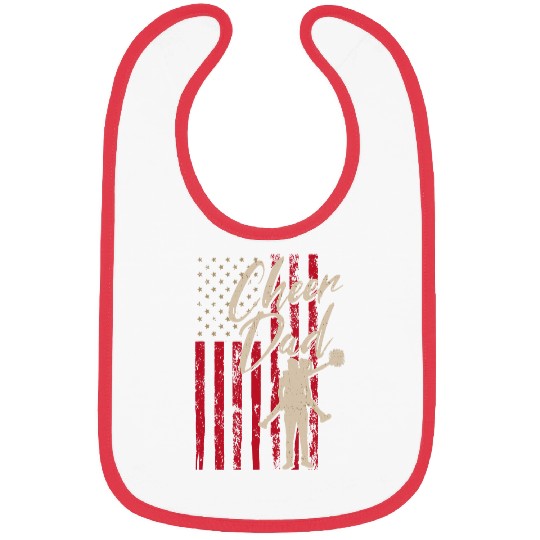 patriotic american flag cheer dad fars Coachs pride Bibs