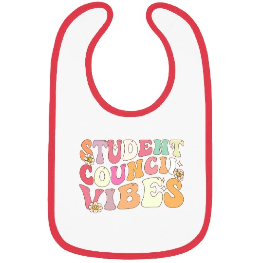 Retro Groovy Teacher Student Council Vibes Bibs
