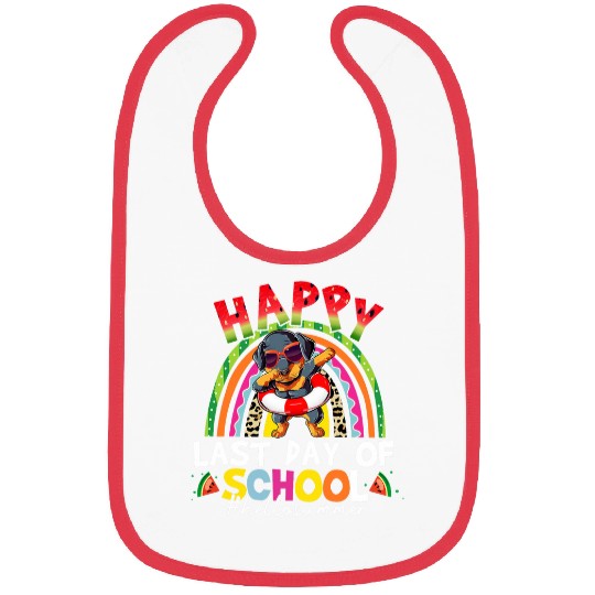 Rottweiler Dog Watermelon Pool Teacher Student Bibs