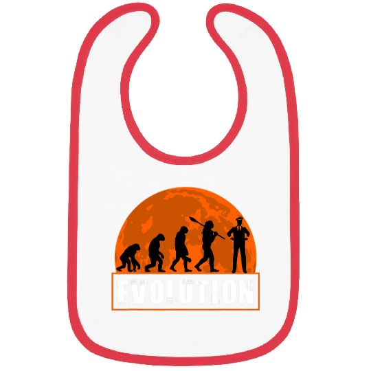 Pilot Funny Human Evolution Gift for Men Bibs