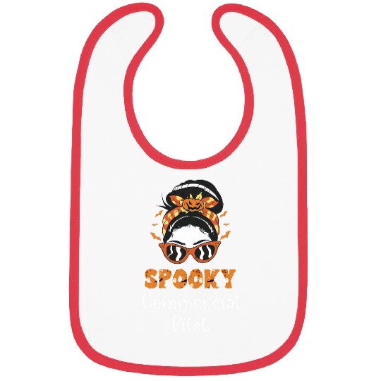 Messy Bun Spooky Commercial Pilot Women Halloween Bibs