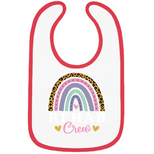 Rehab Crew Cute Rainbow Physical Therapist Assistant Bibs