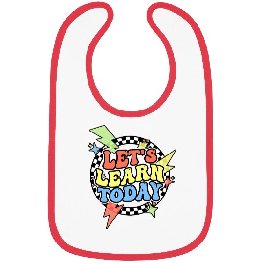 Retro Lets Learn Today Teacher Women Teach Bibs