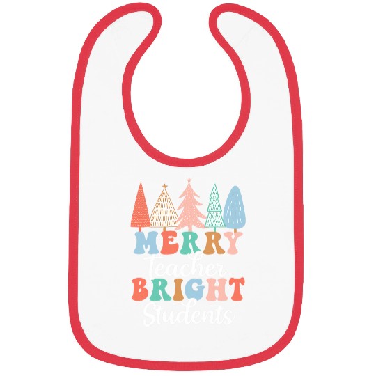 Merry Teacher Bright Students Jolly Christmas Tree Crew Team Bibs