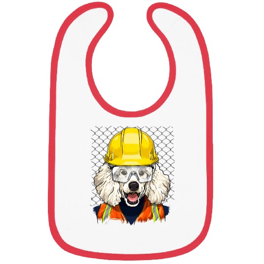 Construction Worker Poodle Laborer Animal Pet Dog Lover Bibs