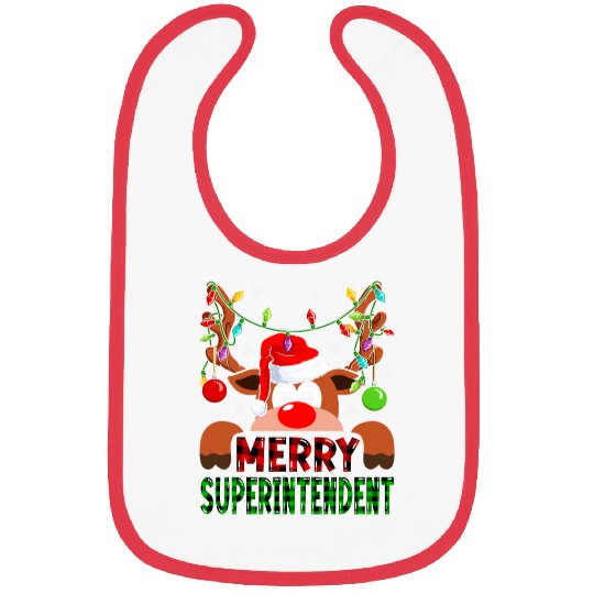 Merry Superintendent Reindeer Christmas Bibs