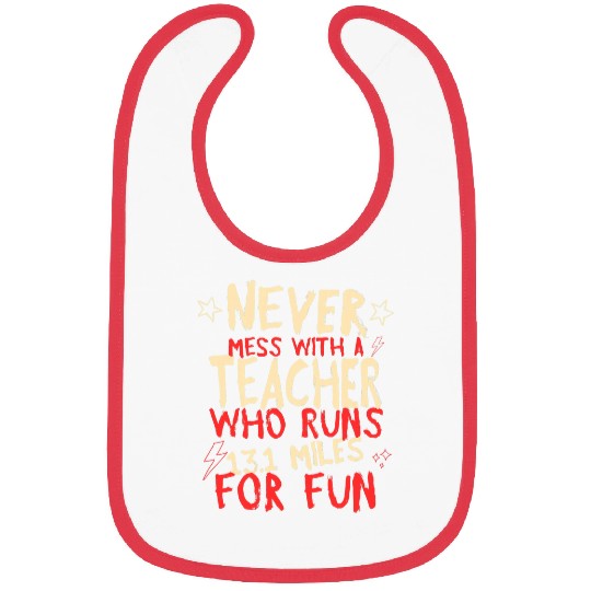 Teacher Who Runs Half Marathon Funny Running Humor Runner 2 Bibs