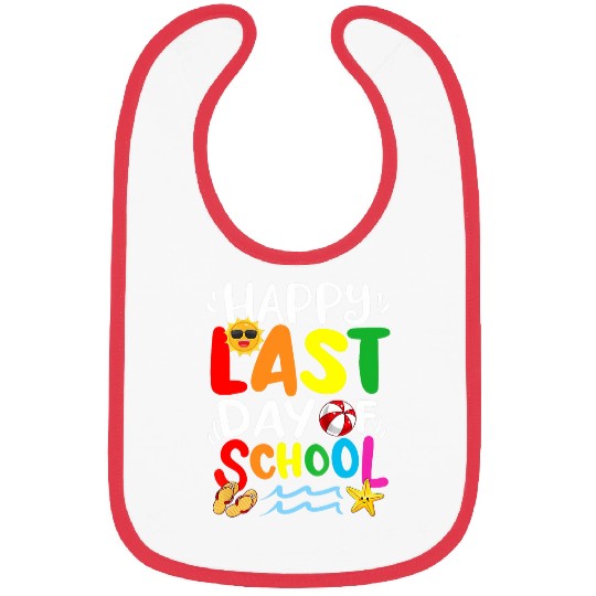 Happy Last Day Of School Teacher Off Duty Hello Summer Bibs